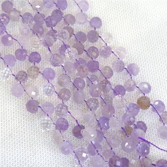 amethyst bead, faceted teardrop