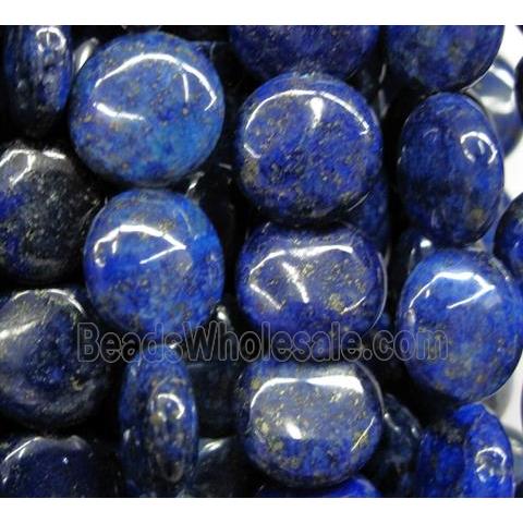 lapis lazuli bead, flat round
