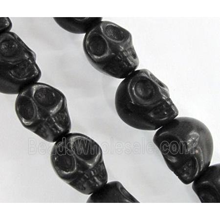 black synthetic Turquoise skull beads