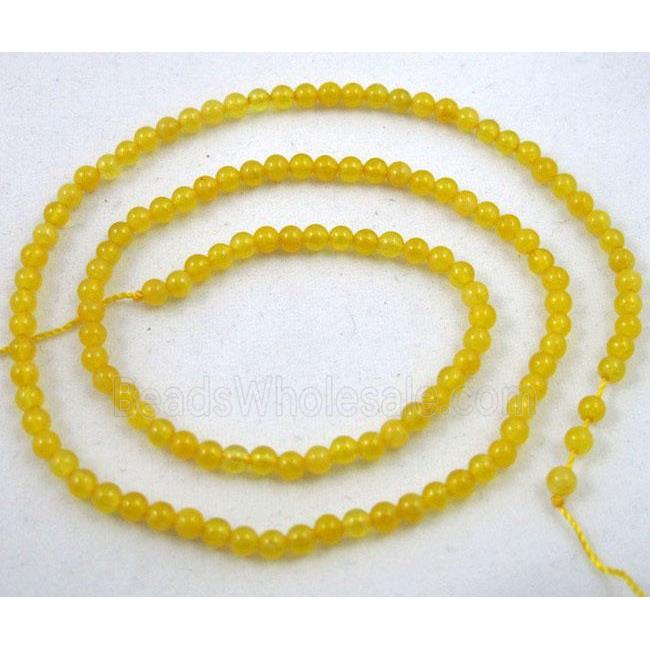 yellow agate beads, tiny, round