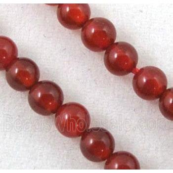 red agate bead, tiny, round