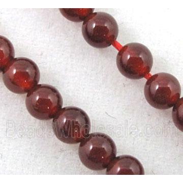 deep-red agate beads, tiny, round