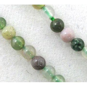 indian agate beads, multi-color, tiny, round