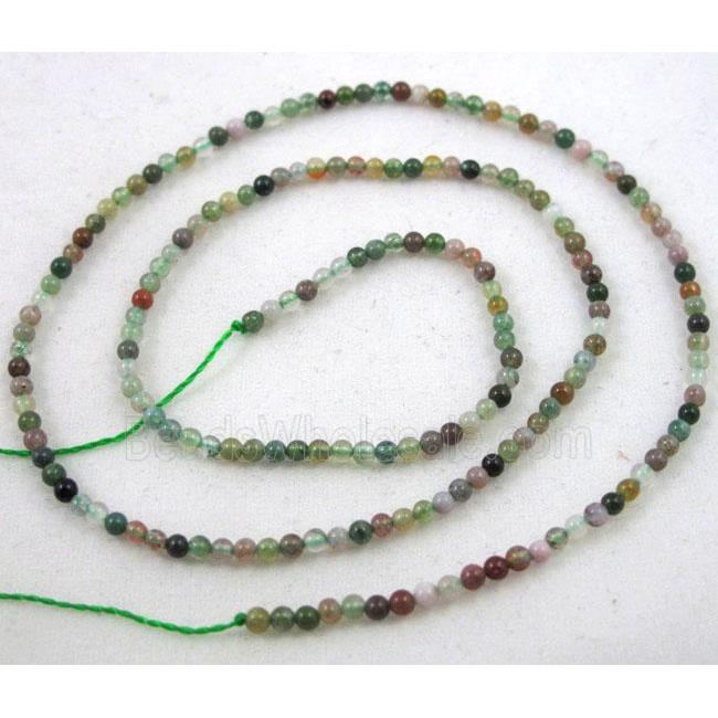 indian agate beads, multi-color, tiny, round