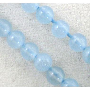 jade beads, tiny, round, sky-blue