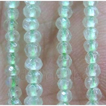 tiny Prehnite Beads, faceted rondelle