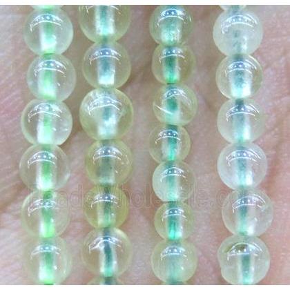 tiny round Prehnite Beads, green