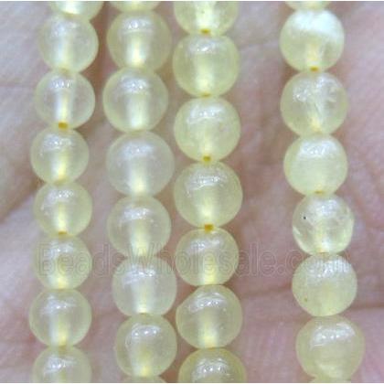 tiny Yellow Jade Beads, round