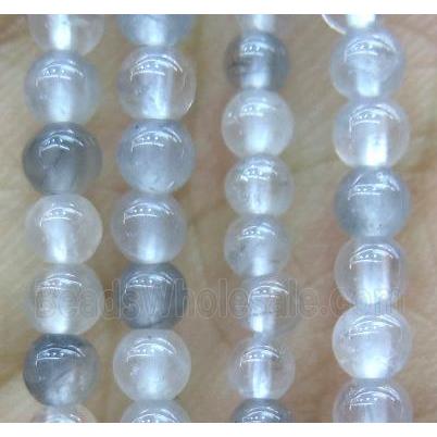 tiny round Cloudy Quartz Beads