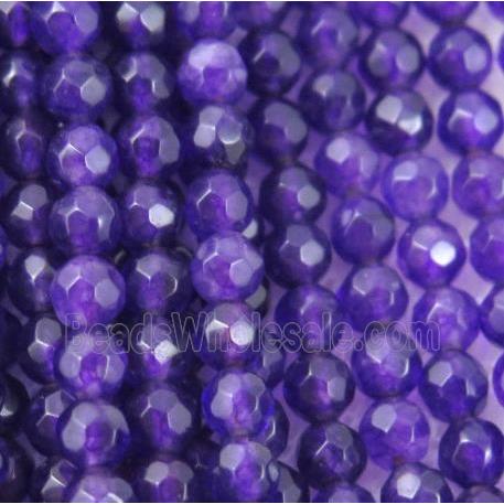 tiny purple Chalcedony beads, faceted round