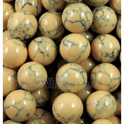 round yellow turquiose beads, synthetic