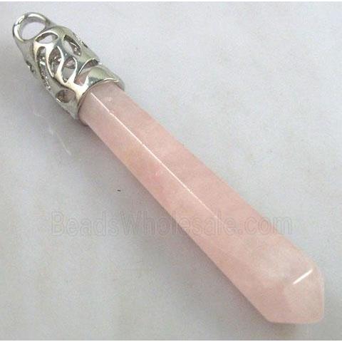 Rose Quartz Stone pendant, stick, point
