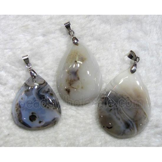 mixed Heihua Agate pendant