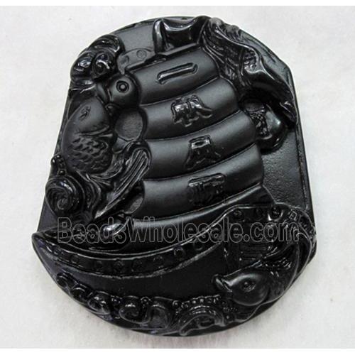 Natural Black Obsidian Pendant