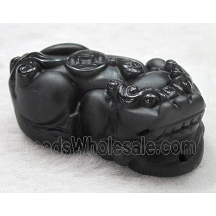 Natural Black Obsidian Pixiu Pendant