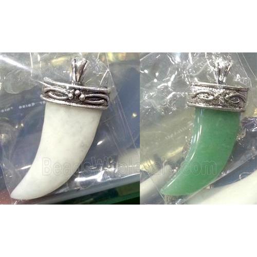 mixed gemstone pendant, horn
