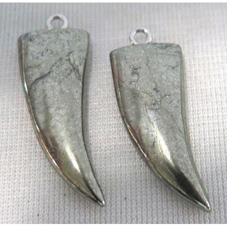 pyrite horn pendant