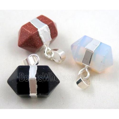 mixed gemstone bullet pendant
