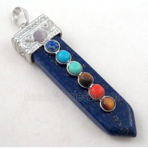 Lapis Lazuli Chakra pendant, paved gems