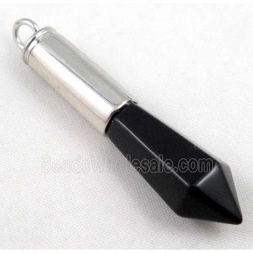 black onyx bullet pendant