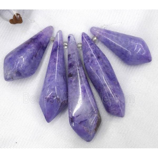 clear quartz pendant for necklace, jewelry sets, puple dye