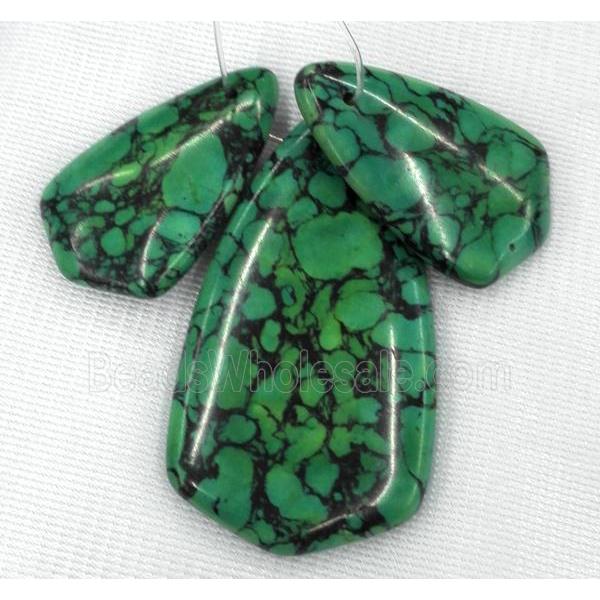 green turquoise pendant for necklace, jewelry sets, dye