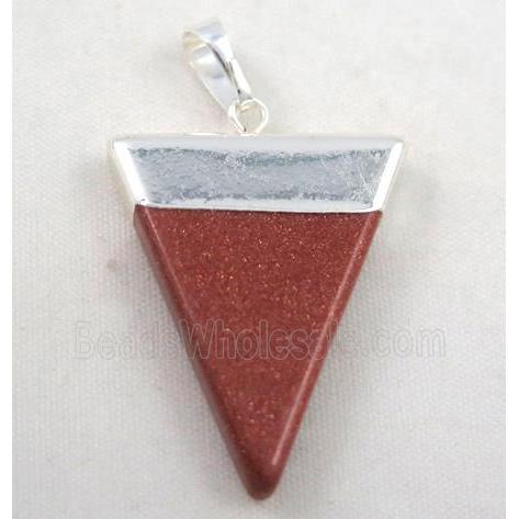 gold sandstone pendant, triangle