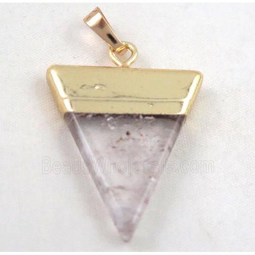 clear quartz pendant, triangle