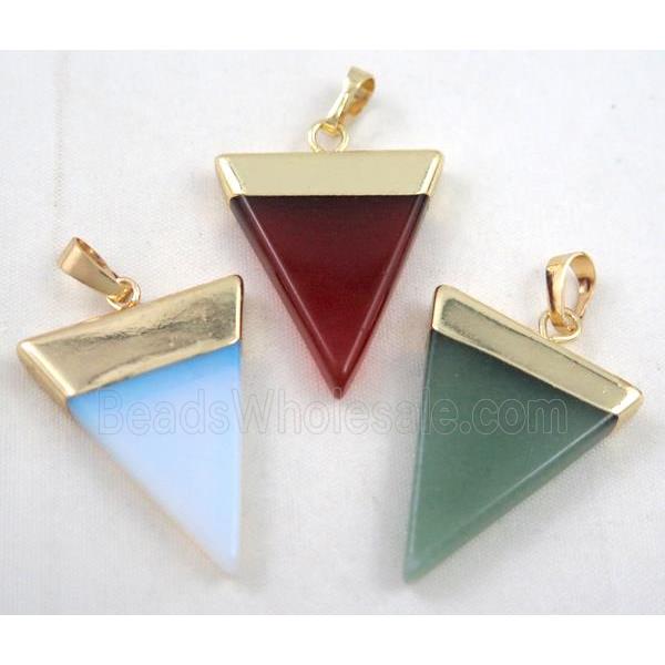 mixed gemstone pendant, triangle
