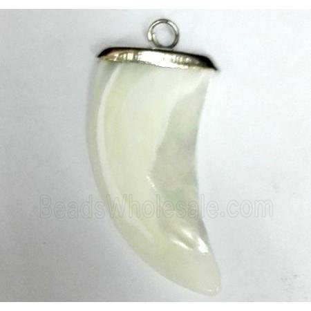 pearl shell horn pendant