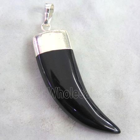 black onyx horn pendant
