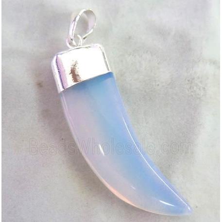 white Opalite horn pendant