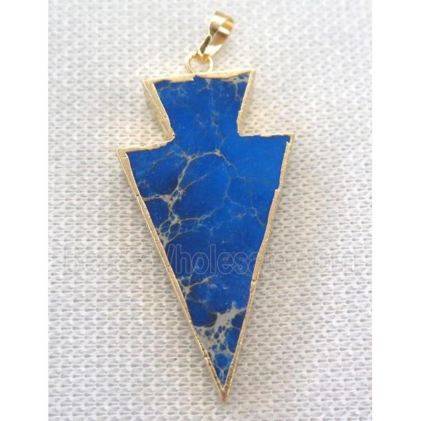 blue Sea Sediment jasper pendant, arrowhead