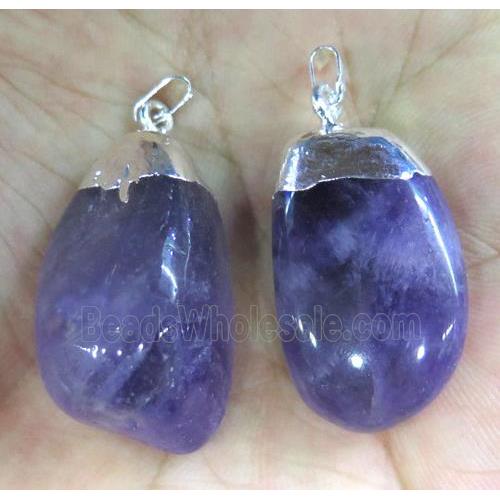 Amethyst pendant, freeform