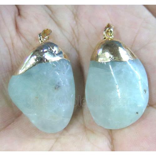 prehnite pendant, freeform