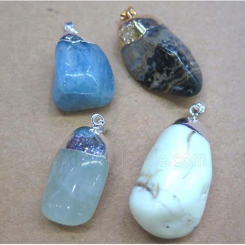 mix gemstone pendant, freeform