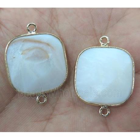 shell connector, square, gold plated