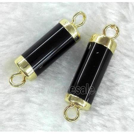 black onyx connector, tube, gold plated