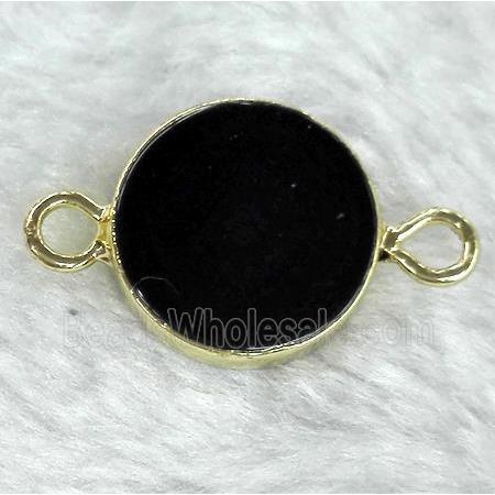 black onyx connector, flat-round