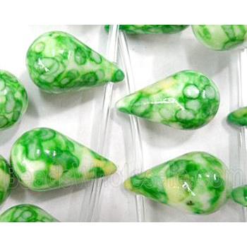 Rain colored stone bead, stability, teardrop