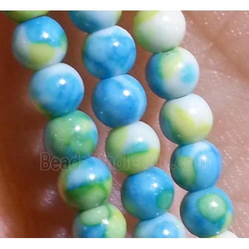 round Rainforest Stone beads, colorful, stability