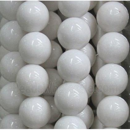 white jade bead, round