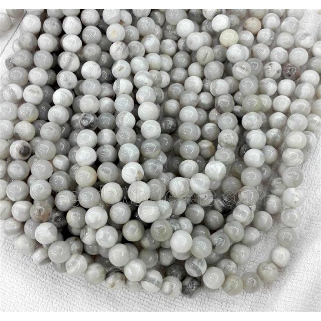 white Crazy Agate beads, round