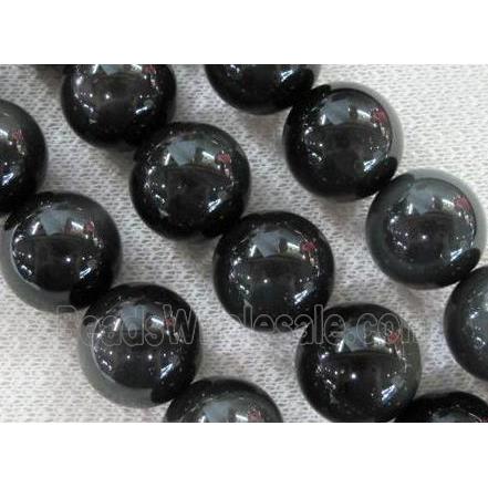 round black obsidian beads