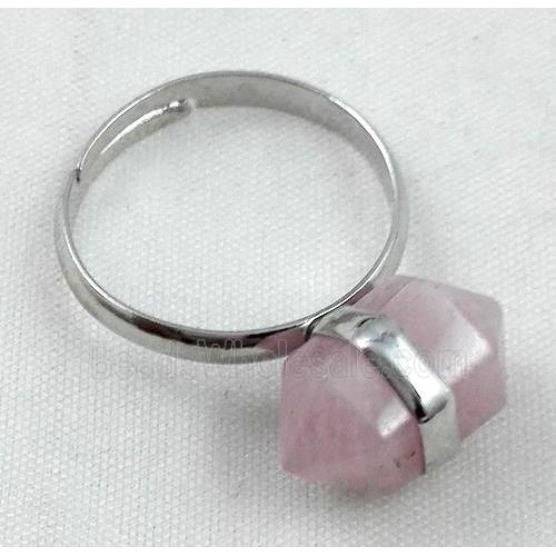 rose quartz ring, bullet