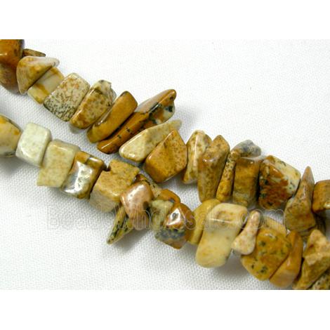 yellow Picture Jasper Chip Beads