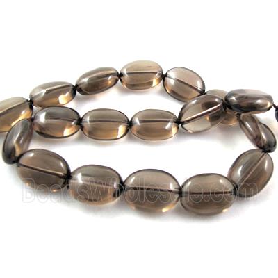 Smoky Quartz beads, flat rice bead