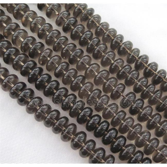 smoky quartz bead, rondelle