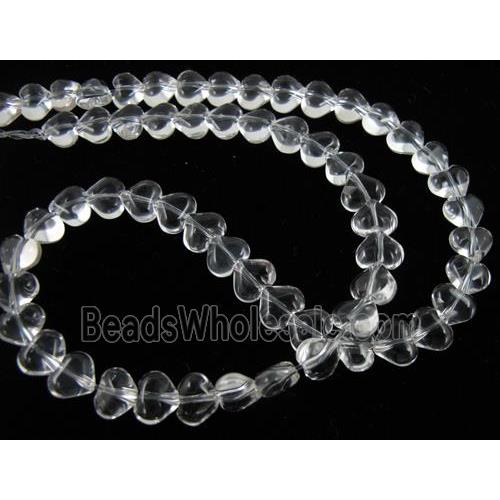 Natural Clear Quartz Bead, heart