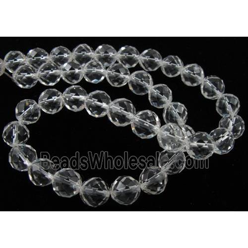 Natural Clear Quartz Bead, faceted round
